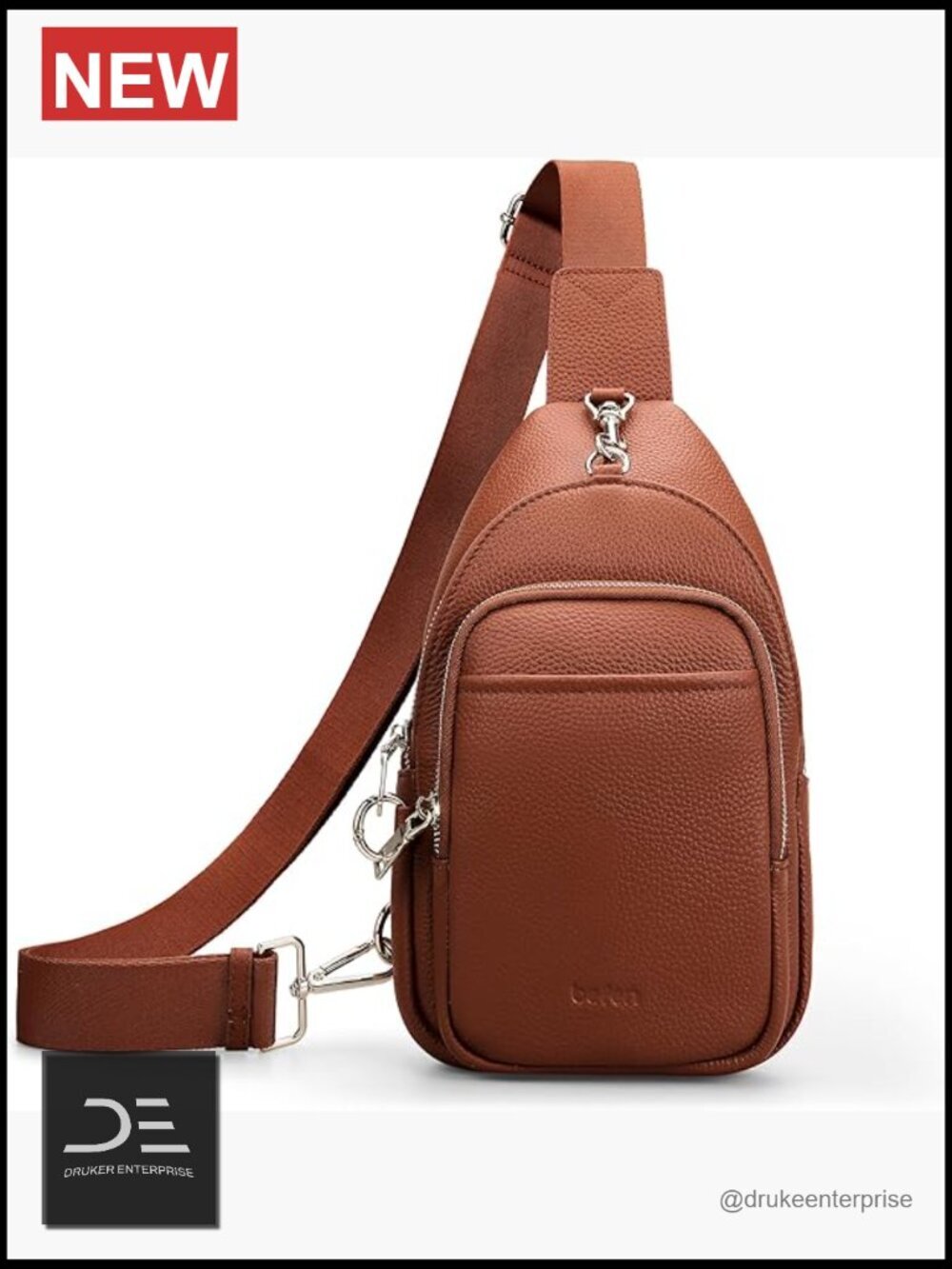 Genuine Leather Anti-Theft Crossbody Sling Bag with RFID Card Slots
